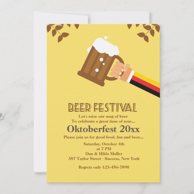 Invitation de festival de bière (Devant)