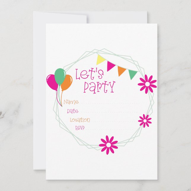 Invitation de fête (Devant)