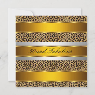 Invitation de fête « 50 ans et fabuleux » Leopard 