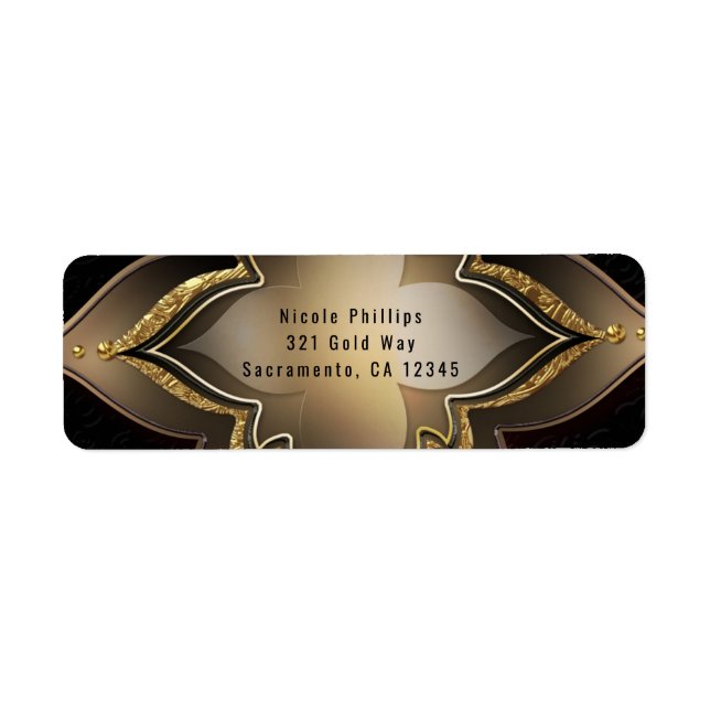 Invitation de fête à fleurs exotiques noir et or g (Devant)