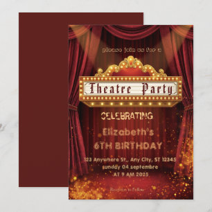Invitation de fête à l'affiche du théâtre – Invita