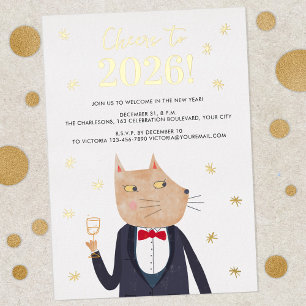 Invitation de fête à l'occasion du Nouvel An 2026 