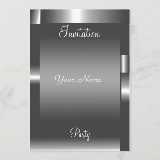 Invitation de fête abstraite couleur argent