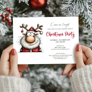 Invitation de fête amusante de Père Noël rouge ver