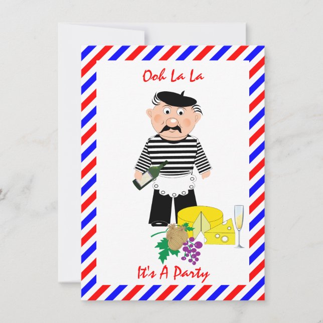 Invitation de fête amusante sur le thème du fromag (Devant)