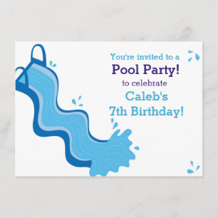 Invitation de fête au bord de la piscine avec tobo