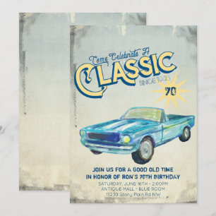 Invitation de fête avec affiche de garage vintage