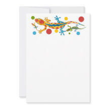 Invitation de fête avec design gecko coloré