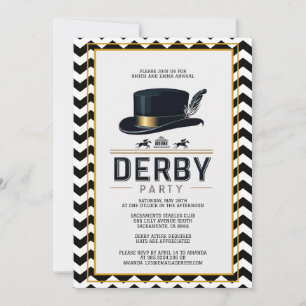 Invitation de fête classique noire et or pour le K