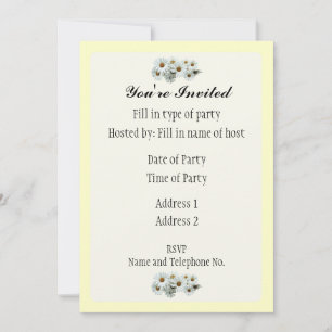 Invitation de fête - Conception Daisy