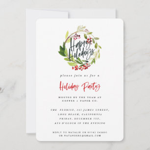 Invitation de fête corporative Happy Holidays.