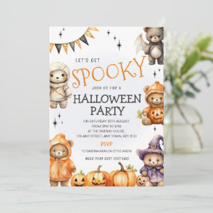 Invitation de fête costumée Halloween avec un ours