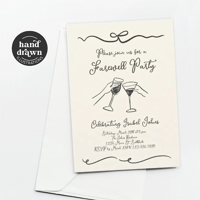 Invitation de fête d'adieu pour femme ou homme (Créateur téléchargé)