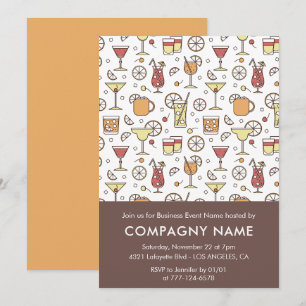Invitation de fête d'affaires motif cocktail