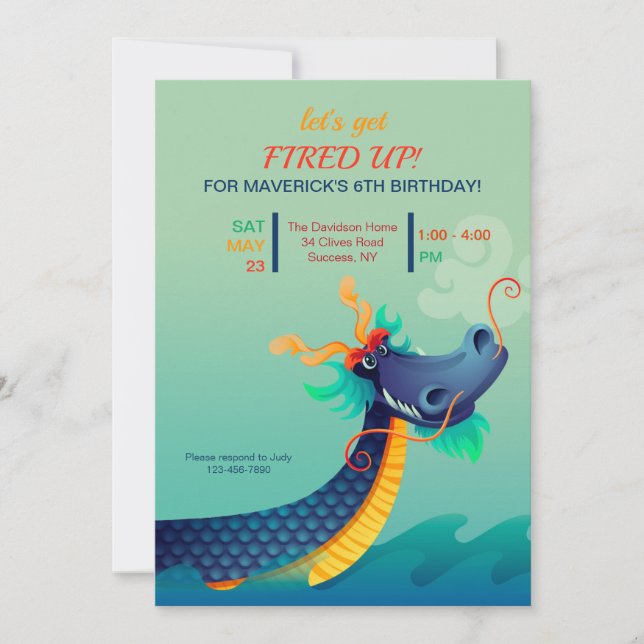 Invitation de fête d'anniversaire (Devant)
