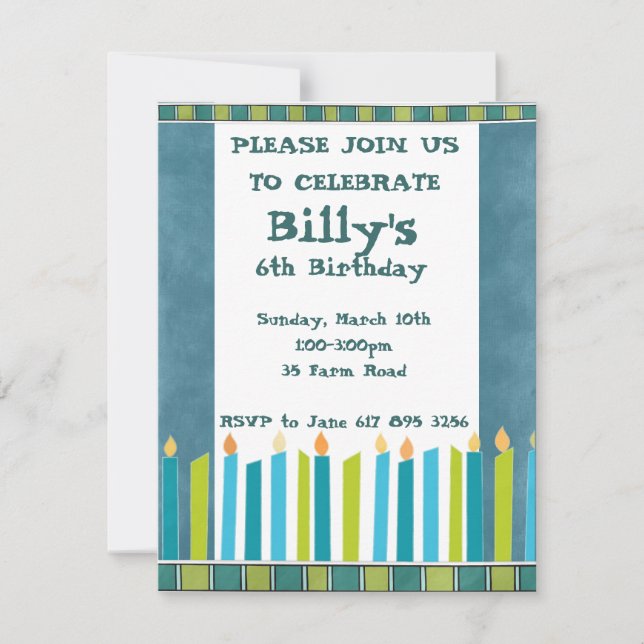 Invitation de fête d'anniversaire (Devant)