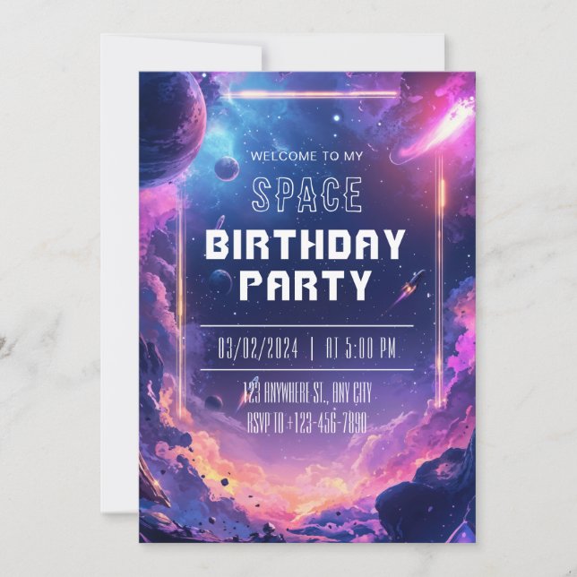 Invitation de fête d'anniversaire (Devant)
