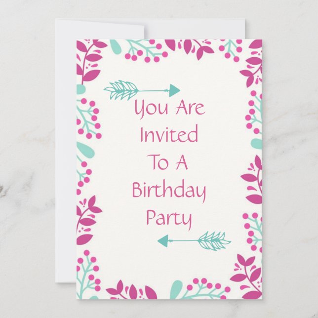 Invitation de fête d'anniversaire (Devant)