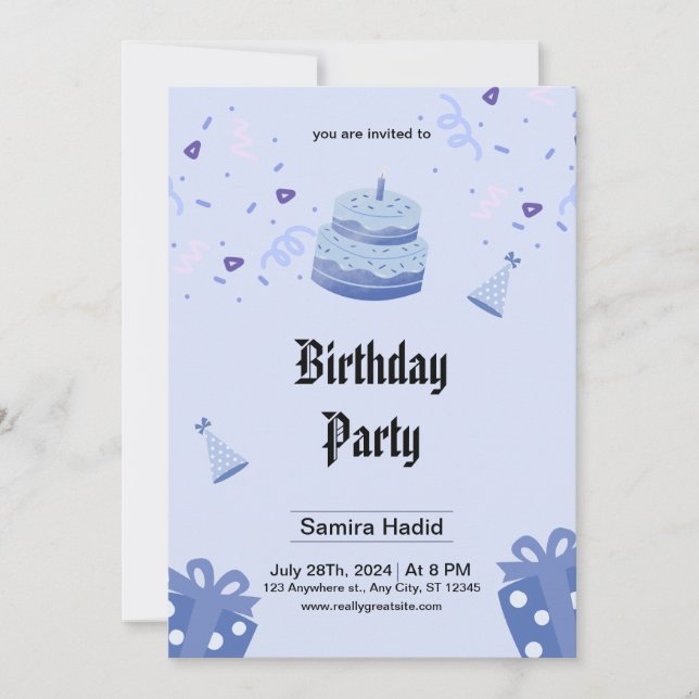 Invitation de fête d'anniversaire (Devant)