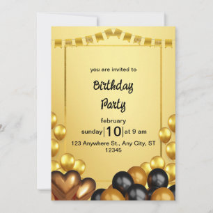 Invitation de fête d'anniversaire