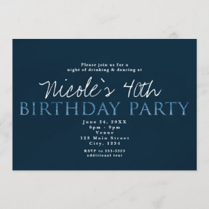 Invitation de fête d'anniversaire 13 de bleu 13ème