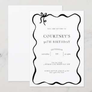 Invitation de fête d'anniversaire 30 ans avec un r