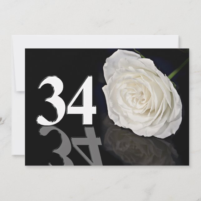 Invitation de fête d'anniversaire 34 années (Devant)