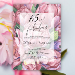 Invitation de fête d'anniversaire 65 ans Vintage F