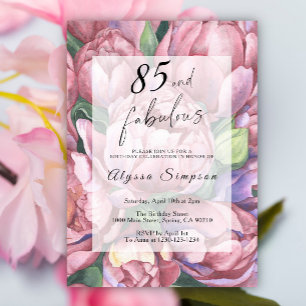 Invitation de fête d'anniversaire 85 ans Vintage F