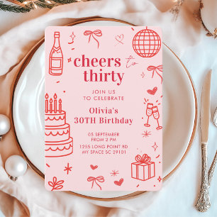 Invitation de fête d'anniversaire   À trente