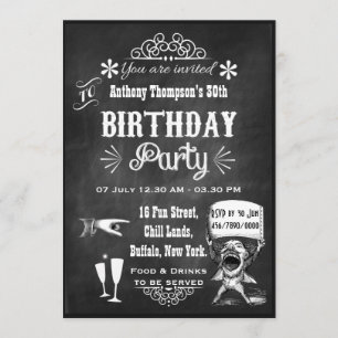 Invitation de fête d'anniversaire amusante sur tab