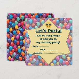 Invitation de fête d'anniversaire (anglais)