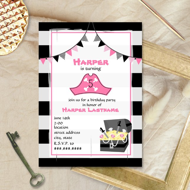 Invitation de fête d'anniversaire au trésor de Pir (Créateur téléchargé)