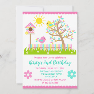 Invitation de fête d'anniversaire avec des fleurs 