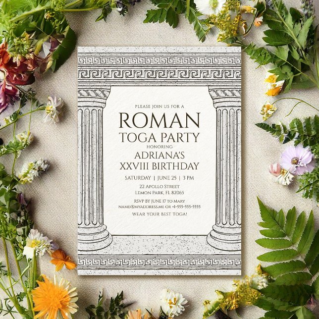 Invitation de fête d'anniversaire avec Rome antiqu (Créateur téléchargé)