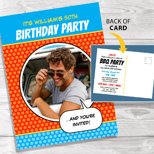 Invitation de fête d'anniversaire BBQ Fun Style Co