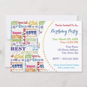 Invitation De fête d'anniversaire cadeaux uniques et