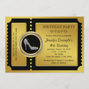 Invitation de fête d'anniversaire chaussure à talo
