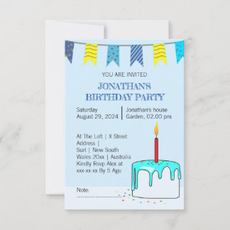 Invitation de fête d'anniversaire colorée pour les