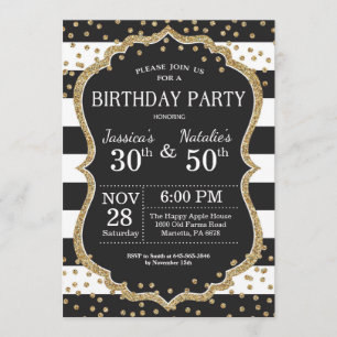 Invitation de fête d'anniversaire conjointe pour a