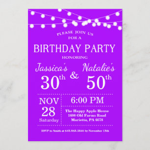 Invitation de fête d'anniversaire conjointe pour a