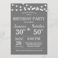 Invitation de fête d'anniversaire conjointe pour a
