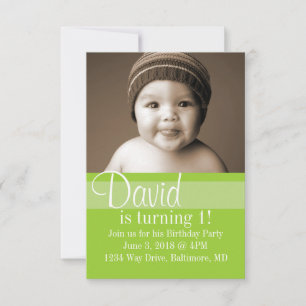 Invitation de fête d'anniversaire Couleur vert c