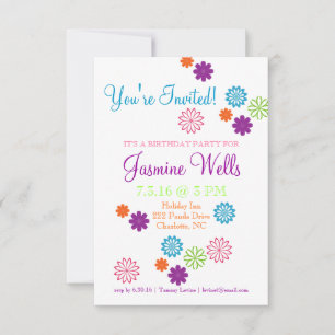 Invitation de fête d'anniversaire   Couleurs des c