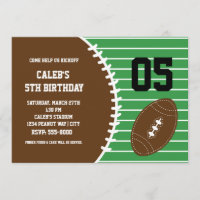 Invitation de fête d'anniversaire couturée de foot