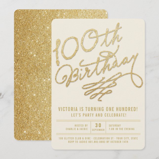 Invitation de fête d'anniversaire d'adulte de (Devant / Derrière)