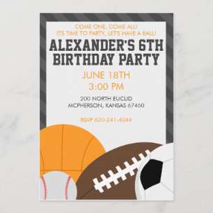 Invitation de fête d'anniversaire d'All Star