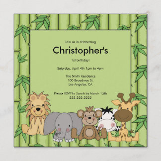 Invitation de fête d'anniversaire d'animaux de
