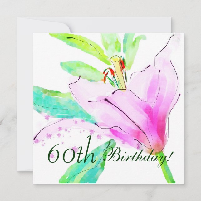 Invitation de fête d'anniversaire d'aquarelle de (Devant)