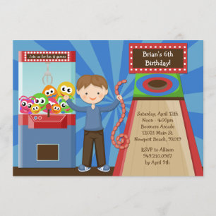Invitation de fête d'anniversaire d'arcade